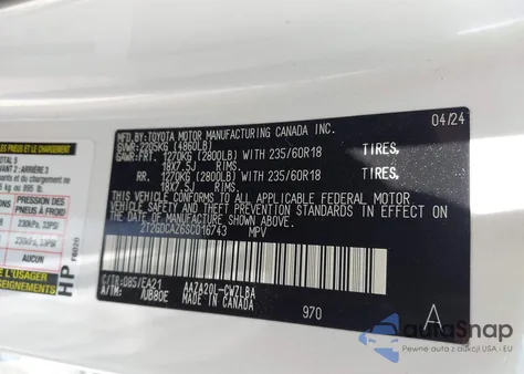 2025 Lexus Nx 250 Premium z USA, uszkodzony, nr VIN 2T2GDCAZ6SC016743